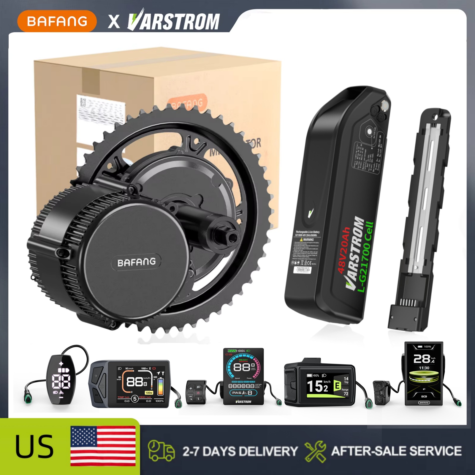 Bafang Bbs02B 48V 750W Mid Drive Kit - [متوفر في المخزون الأمريكي] مجموعة تحويل